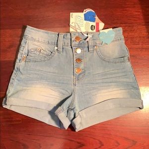 Light Blue, High-Rise, Butt Shaping Denim Shorts